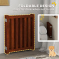 Load image into Gallery viewer, 23.5"H Foldable Dog Gate with Door, 4 Panels Freestanding Pet Gate Barriers Indoor with Support Feet, Puppy Fence for Small Dogs, Brown