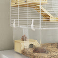 Load image into Gallery viewer, Hamster Cage, Transparent Small Animal House with Deep Bottom, Wooden Ramp, Hut, Bathroom and Exercise Wheel for Hamster and Gerbil, 23.2" L x 14" W x 18.5" H, Two Huts