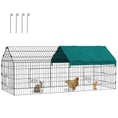 Load image into Gallery viewer, PawHut 73" L Metal Chicken Playpen, Small Animal Cage, Pet Playpen Yard Fence for Rabbits, Chinchillas with Roof for Indoor & Outdoor, 29.5" H, Green