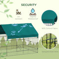 Load image into Gallery viewer, PawHut 73" L Metal Chicken Playpen, Small Animal Cage, Pet Playpen Yard Fence for Rabbits, Chinchillas with Roof for Indoor & Outdoor, 29.5" H, Green