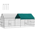 Load image into Gallery viewer, PawHut 73" L Metal Chicken Playpen, Small Animal Cage, Pet Playpen Yard Fence for Rabbits, Chinchillas with Roof for Indoor & Outdoor, 29.5" H, Green
