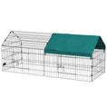 Load image into Gallery viewer, PawHut 73" L Metal Chicken Playpen, Small Animal Cage, Pet Playpen Yard Fence for Rabbits, Chinchillas with Roof for Indoor & Outdoor, 29.5" H, Green