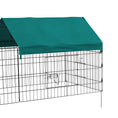 Load image into Gallery viewer, PawHut 73" L Metal Chicken Playpen, Small Animal Cage, Pet Playpen Yard Fence for Rabbits, Chinchillas with Roof for Indoor & Outdoor, 29.5" H, Green