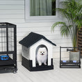 Charger l'image dans la visionneuse de la galerie, Outdoor Dog House, Plastic Dog Kennel, Water-Resistant Pet Shelter with Windows, Base Support for Garden Patio, Miniature Dogs, 25" x 22" x 26" - Dark Grey