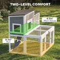 Load image into Gallery viewer, Wooden Rabbit Hutch, 2-Story Bunny Cage w/ Run, Waterproof & Openable Roof, Pull Out Tray and Ramp, Bunny Hutch for 1-2 Rabbits, Outdoor Use