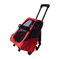 Load image into Gallery viewer, Pet Travel Backpack Bag Cat Puppy Dog Carrier w/ Trolley and Telescopic Handle Portable Stroller Wheel Luggage Bag (Red)