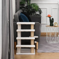 Load image into Gallery viewer, Pet Stair, Cat Tree with 4-step Climb Ladder, Scratching Posts, Platforms, Toy Ball, for Indoor Elderly Cats Kittens, White
