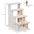 Load image into Gallery viewer, Pet Stair, Cat Tree with 4-step Climb Ladder, Scratching Posts, Platforms, Toy Ball, for Indoor Elderly Cats Kittens, White