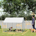 Gallery viewerに画像を読み込む, Outdoor Dog Kennel with Roof, Heavy Duty Galvanized Steel Dog Run Chain Link w/ Waterproof UV-Resistant Cover, Safety Lockable Latch System, 2.1' x 1.8' x 1.6'
