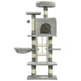 Load image into Gallery viewer, Cat Tree, Cat Tower for Indoor Cats with Sisal Scratching Post, Cat Condo, Hammock, Bed, Ladder, Platforms, Toy Balls for Kittens, Light Grey
