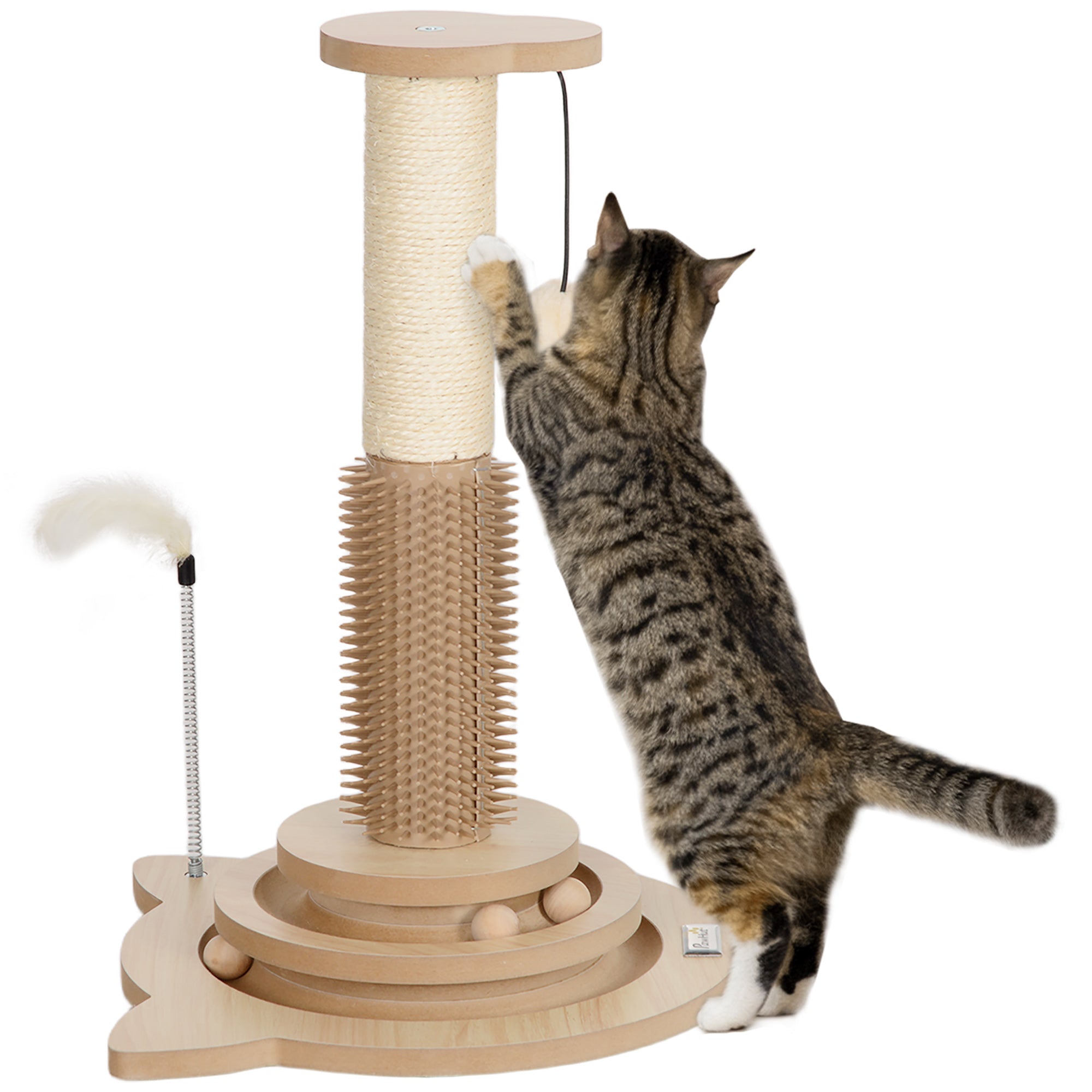 Pawhut Cat Scratching Post, 49cm Cat Scratcher with Sisal Post
