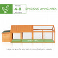 Load image into Gallery viewer, 95"L Large Chicken Run, Wooden Chicken Coop with Nesting Box, Lift-up Top, Side Door and Wooden Roof, Poultry Cage for Outdoor, for 4-8 Chickens, Rabbits, Ducks, Orange