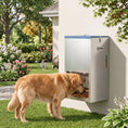 Load image into Gallery viewer, 50lbs Automatic Dog Feeder, Galvanized Gravity Pet Feeder with Lockable Clear Door, Indoor and Outdoor Use, Wall Mountable, Portable Handles, Auto Dog Food Dispenser for Large Breeds