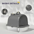 Charger l'image dans la visionneuse de la galerie, Stainless Steel Litter Box with Lid, Enclosed Cat Litter Box with Scoop, Deodorizer Bag, Handle, Odour Control, Non-Sticky and Easy to Clean, Dark Grey