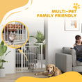 Load image into Gallery viewer, Dog Gate, Walk Through Pet Gate with Small Pet Door, Auto Close, for Doorways, House, Stair, 2 Extension Kits, Pressure Mount Kit, 30"-41" W x 38" H