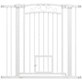 Load image into Gallery viewer, Dog Gate, Walk Through Pet Gate with Small Pet Door, Auto Close, for Doorways, House, Stair, 2 Extension Kits, Pressure Mount Kit, 30"-41" W x 38" H