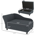 Load image into Gallery viewer, PawHut Luxury Fancy Dog Bed for Small Dogs with Hidden Storage, Small Dog Couch with Soft 2" Foam, Dog Sofa Bed, Cushy Dog Bed, Modern Pet Furniture for Puppies and Little Breeds, Dark Gray