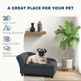 Load image into Gallery viewer, PawHut Luxury Fancy Dog Bed for Small Dogs with Hidden Storage, Small Dog Couch with Soft 2" Foam, Dog Sofa Bed, Cushy Dog Bed, Modern Pet Furniture for Puppies and Little Breeds, Dark Gray