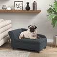 Load image into Gallery viewer, PawHut Luxury Fancy Dog Bed for Small Dogs with Hidden Storage, Small Dog Couch with Soft 2" Foam, Dog Sofa Bed, Cushy Dog Bed, Modern Pet Furniture for Puppies and Little Breeds, Dark Gray