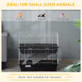 Load image into Gallery viewer, PawHut 2-Tier Guinea Pig Cage, Ferret Cage, Chinchilla Cage, Small Animal Cage Indoor with Dish and Bottle, 2 Doors, Deep Bottoms, Ramp, 28", Black