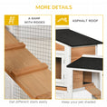 Load image into Gallery viewer, PawHut 62" Rabbit Hutch, Wooden Bunny Hutch, Guinea Pig Cage, Small Animal Enclosure with Wheels, Run Area, Removable Tray, Asphalt Roof, Lockable Doors and Ramp, Nature Wood