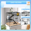 Load image into Gallery viewer, Hamster Cage, Gerbil Cage with Glass Basin, Ramps, Platforms, Hut, Exercise Wheel, Water Bottle, Dish, for Syrian and Dwarf Hamsters, 24" x 16" x 21.5"