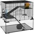 Load image into Gallery viewer, Hamster Cage, Gerbil Cage with Glass Basin, Ramps, Platforms, Hut, Exercise Wheel, Water Bottle, Dish, for Syrian and Dwarf Hamsters, 24" x 16" x 21.5"