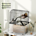 Load image into Gallery viewer, Hamster Cage, Gerbil Cage 3 Tier with Wheels, Deep Bottom, Ramps, Food Dish, Water Bottle, for Dwarf, Syrian, 57 x 43 x 74cm - Black