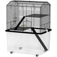 Load image into Gallery viewer, Hamster Cage, Gerbil Cage 3 Tier with Wheels, Deep Bottom, Ramps, Food Dish, Water Bottle, for Dwarf, Syrian, 57 x 43 x 74cm - Black