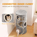Load image into Gallery viewer, Cat House for Indoor Kittens, Cat Condo with Removable Washable Cover, Modern Barrel-Shaped Kitty Cave Bed, Stable Multi-Level Kitten Hideaway for Play & Rest, 40 x 40 x 80 cm, Grey