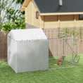 Load image into Gallery viewer, PawHut Large Outdoor Dog Kennel, Heavy Duty Dog Kennel Outside with Waterproof & UV-Resistant Cover, Rotating Bowls Door, Galvanized Chain Link Dog Run for Medium & Large Dogs, 13.1' x 7.5' x 7.5'