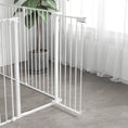 Load image into Gallery viewer, 2 in 1 Multifunctional Dog Pen, Safety Pet Gate, 6 Panels Dog Playpen with Double-Locking Door, Foldable Dog Barrier for Medium Dogs, 90Hcm - White