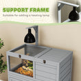 Load image into Gallery viewer, Tortoise House with Storage Cabinet, Wooden Tortoise Enclosure with Lamp Holder, Openable Top, Transparent Windows, Turtle Habitat for Indoor, Light Grey
