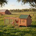 Load image into Gallery viewer, 72" Chicken Coop, Wooden Hen House for 2 Chickens, Poultry Cage with Run, Nesting Box, Removable Tray, Waterproof Roof, Ramp, Perch,Duck House Rabbit Hutch, Orange