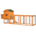 Load image into Gallery viewer, PawHut 118" Extra Large Chicken Coop with Asphalt Roof, Wooden Hen Run with Slide-Out Tray and Nesting Box, Chicken Hutch for 3-6 Chickens, Orange