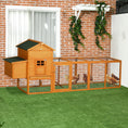 Load image into Gallery viewer, PawHut 118" Extra Large Chicken Coop with Asphalt Roof, Wooden Hen Run with Slide-Out Tray and Nesting Box, Chicken Hutch for 3-6 Chickens, Orange