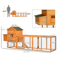 Load image into Gallery viewer, PawHut 118" Extra Large Chicken Coop with Asphalt Roof, Wooden Hen Run with Slide-Out Tray and Nesting Box, Chicken Hutch for 3-6 Chickens, Orange