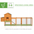 Load image into Gallery viewer, PawHut 118" Extra Large Chicken Coop with Asphalt Roof, Wooden Hen Run with Slide-Out Tray and Nesting Box, Chicken Hutch for 3-6 Chickens, Orange