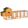Load image into Gallery viewer, PawHut 118" Extra Large Chicken Coop with Asphalt Roof, Wooden Hen Run with Slide-Out Tray and Nesting Box, Chicken Hutch for 3-6 Chickens, Orange