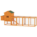 Load image into Gallery viewer, 117" Extra Large Chicken Coop with Asphalt Roof, Wooden Hen House with Slide-out Tray, Quail Hutch with Nesting Box, Orange