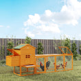 Load image into Gallery viewer, 117" Extra Large Chicken Coop with Asphalt Roof, Wooden Hen House with Slide-out Tray, Quail Hutch with Nesting Box, Orange