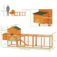 Load image into Gallery viewer, 117" Extra Large Chicken Coop with Asphalt Roof, Wooden Hen House with Slide-out Tray, Quail Hutch with Nesting Box, Orange