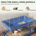 Load image into Gallery viewer, 28" 2-Tier Small Animal Cage with 2 Doors, Deep Base, Ramp, Dish & Bottle, Blue