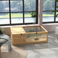 Load image into Gallery viewer, Tortoise House with Mesh Roof, Small Reptile Wooden House, Tortoise Enclosure with Removable Side Panel, for Indoor - Light Yellow