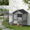 Charger l'image dans la visionneuse de la galerie, Rabbit Hutch Outdoor, 48"L Large Wooden Bunny Cage with Run, Robust Metal Frame, Removable Plastic Tray, Asphalt Roof, Ramp, Guinea Pig Cage for 1-2 Rabbits, Grey
