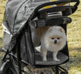 Charger l'image dans la visionneuse de la galerie, Poussette 3 roues pour chien avec capote réglable, rangement et filet pour petits chiens et chats, grise
