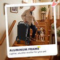 Load image into Gallery viewer, Dog Stroller, Pet Stroller for Small and Medium Dogs, Foldable Puppy Pram Pet Pushchair with 2 Big Wheels, Shock-Absorbing Frame, Seat Leashes, Brakes, Maximum Load 20 kg, Grey