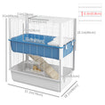 Load image into Gallery viewer, Large Hamster Cage with Accessories, Rat Cage Gerbil Habitat with Detachable Bottom, Ramps, Platform, Food Bowl, Water Bottle, 31" x 18" x 35"