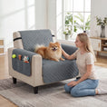 Load image into Gallery viewer, Waterproof Sofa Cover, Soft Couch Cover for Dogs Cats Pets, Non Slip Sofa Slipcoevr with Elastic Straps Furniture Protector for Living Room, Grey