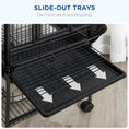 Load image into Gallery viewer, 156cm Bird Cage,Large Parrot Cage with Open Play Top, Perch, Seed Guard, Wheels, Storage Shelf for Budgie, Cockatiel, Conure, Lovebird, Dark Grey